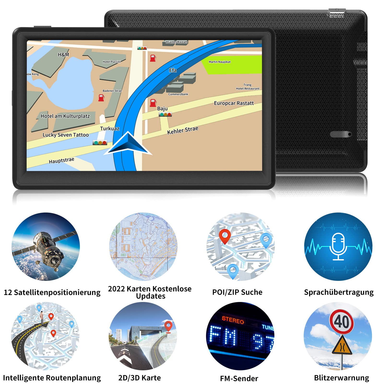 LKW GPS Navigation 22,9cm - Mit 2025 Europa Karten & Truck Routing
