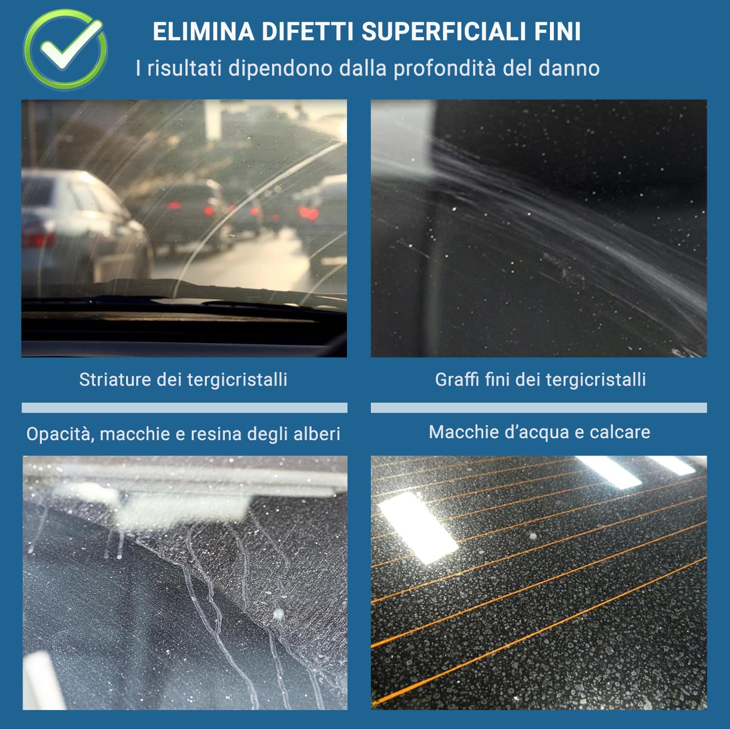 Glass Polish - Kit di lucidatura del Parabrezza - Riparazione del Vetro dell'auto Fai da Te da 75mm - Rimuovi i Danni dalla Spazzola del tergicristallo e ripristina la chiarezza e la lucentezza.