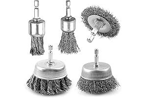 5 Pcs Drill Wire Brush Set, 1/4' Hex Shank Steel Wire Wheel