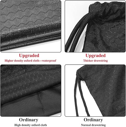 Miniatura 4 de Mochila con cordón, bolsa impermeable con cordón de extracción con bolsillo con cremallera, bolsas de gimnasio con cordón para hombres y mujeres,