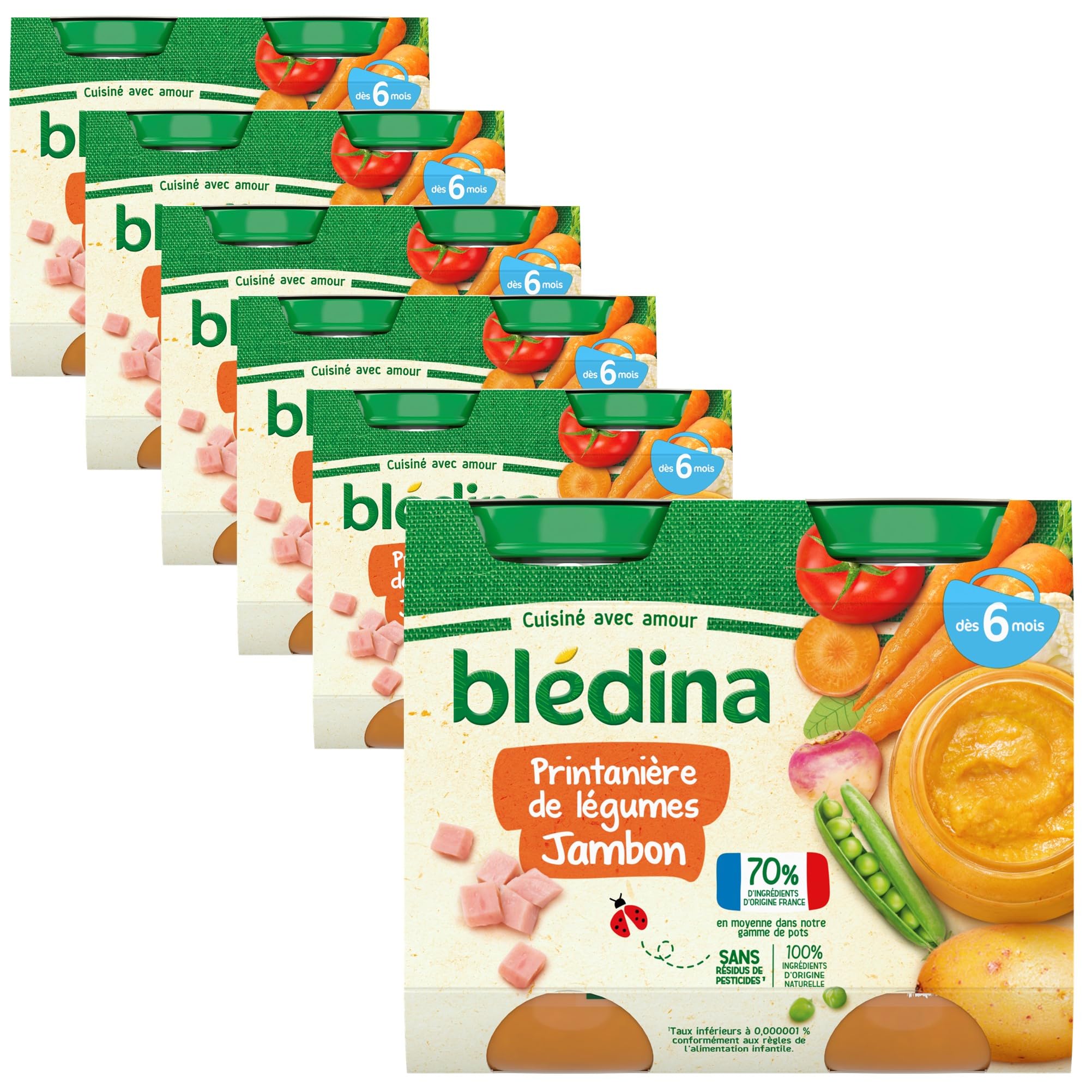 Blédina Petits Jardinière de Légumes Poulet (de 8 à 36 mois) par 2 pots Blédina Petits Jardinière de Légumes Poulet (de 8 à 36 mois) par 2 pots