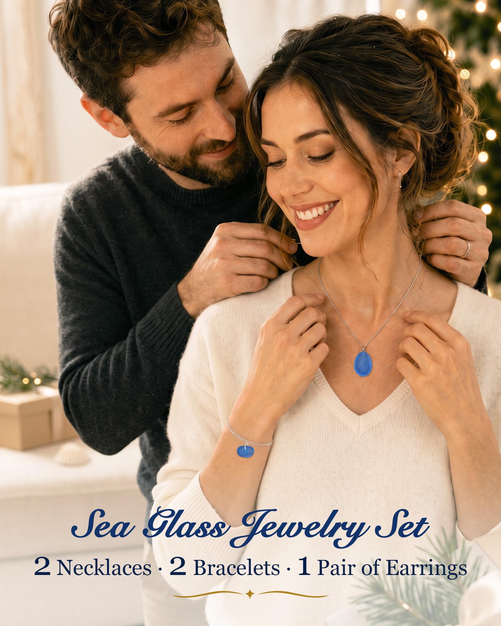 Calendario de Adviento de cristal de mar 2026 para mujeres, adolescentes y niñas, cuenta regresiva de Navidad de 24 días con vidrio de mar real, regalos de joyería, suministros de manualidades