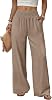 Pantalón de Pierna Ancha para Mujer de Cintura Alta con Bolsillos, Casual 1