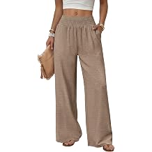 Sampeel Wide Leg Pants Woman High Waist Trousers with Pockets Casual Lounge