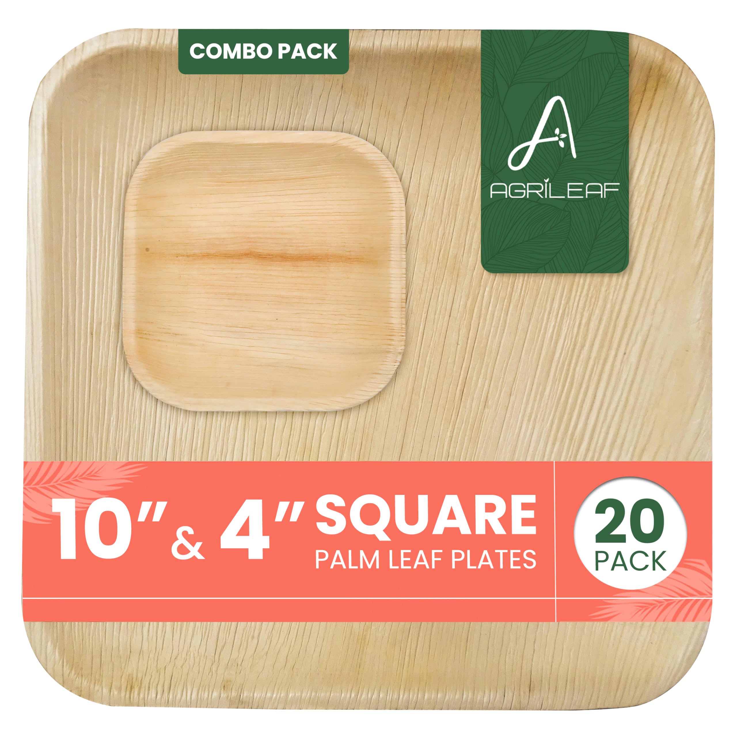AGRILEAF Disposable Dinnerware Set | Combo [20 Pack Each 10 Pieces] Eco Friendly Paper Areca Plates_Birthdays Picnic Party Use and Throw Bamboo Plate Palm Leaf Plates & Bowls | 10" Plates + 4" Bowls (B0C4PLZ2F5) Amazon Price History, Amazon Price Tracker