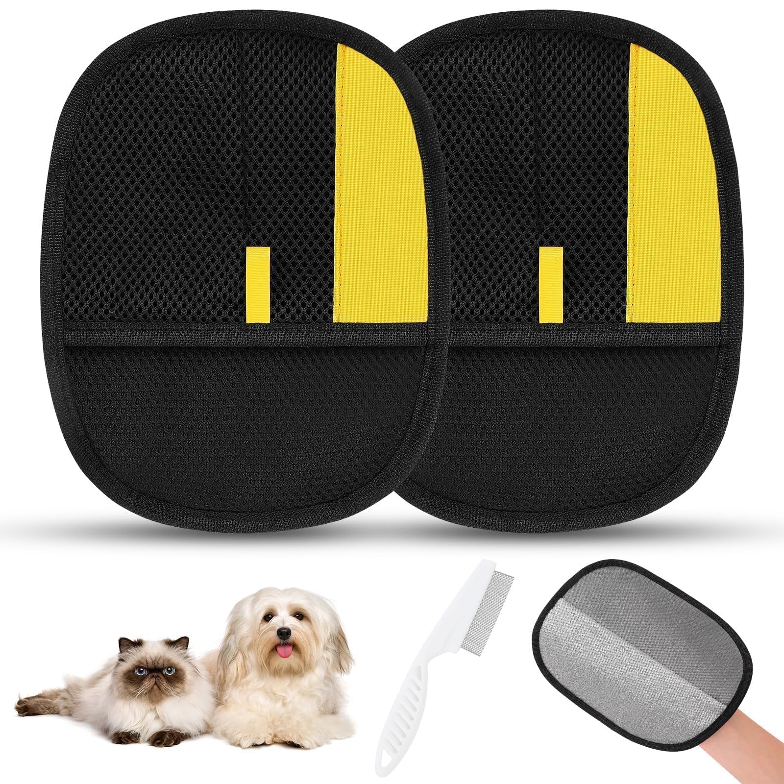 SAWMONG Pet Hair Removal Glove 2Pcs Cat Dog Reusable Pet Hair Remover Gloves New Upgrade Grooming Pet Hair