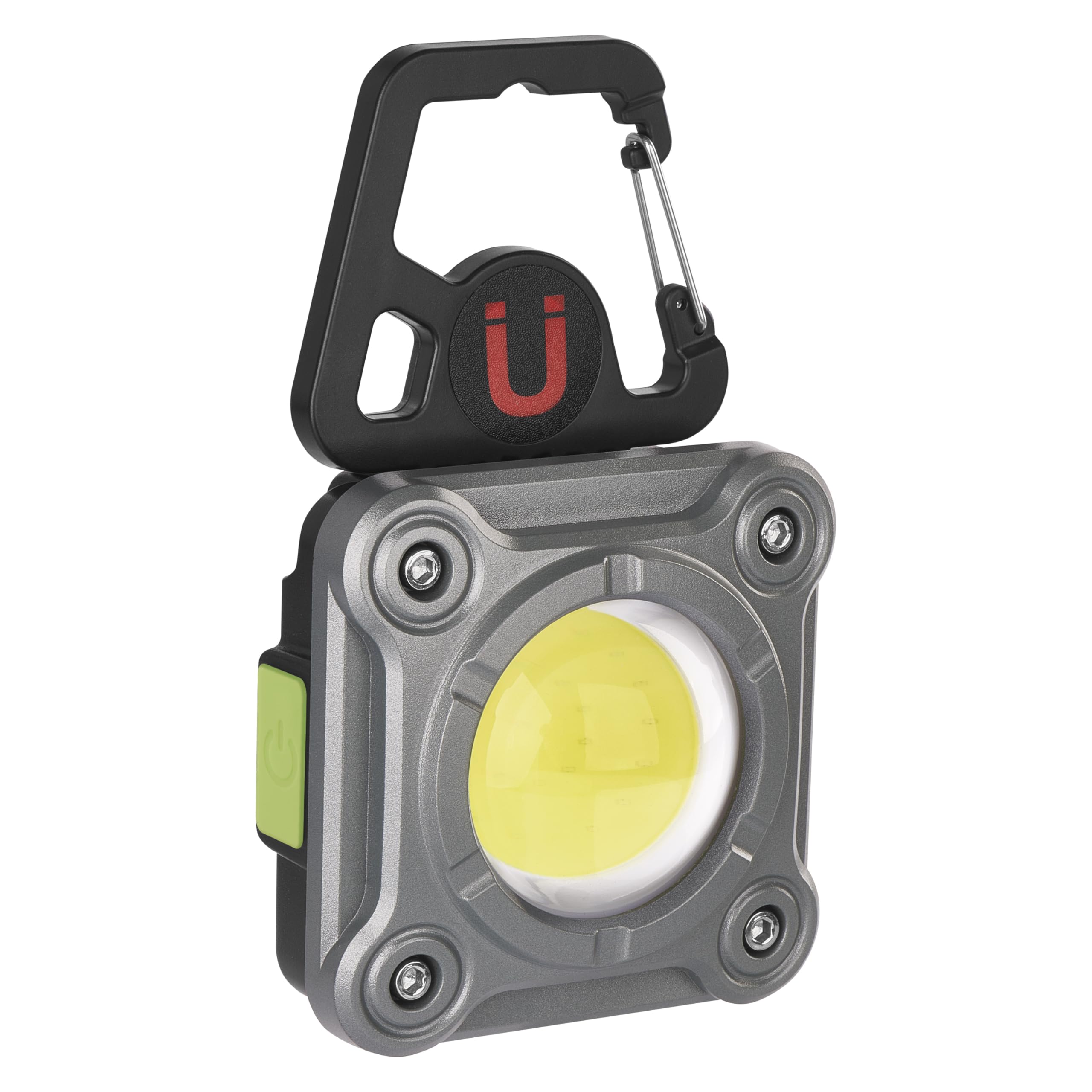 EMOS Mini reflektor LED, lampa kempingowa z 3 trybami świecenia, wodoszczelność IP44, maks. jasność 1200 lm, zasięg 60 m, akumulator 2000 mAh z czasem świecenia do 6,5 h, w zestawie kabel USB, haczyk,