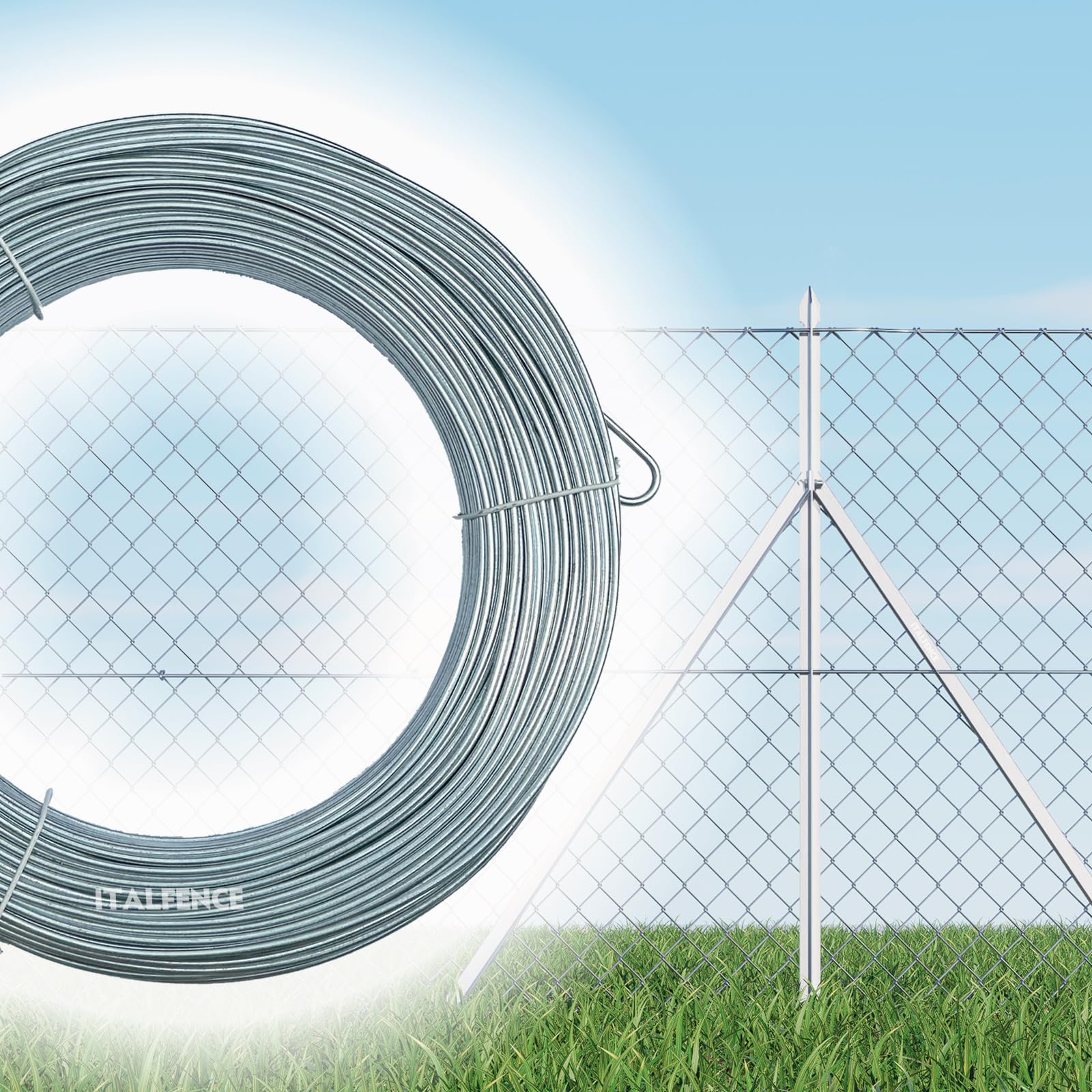 Italfence - Alambre de hierro galvanizado para cercados, 100 metros (Disponibles varios diámetros) [Ø2,30mm]