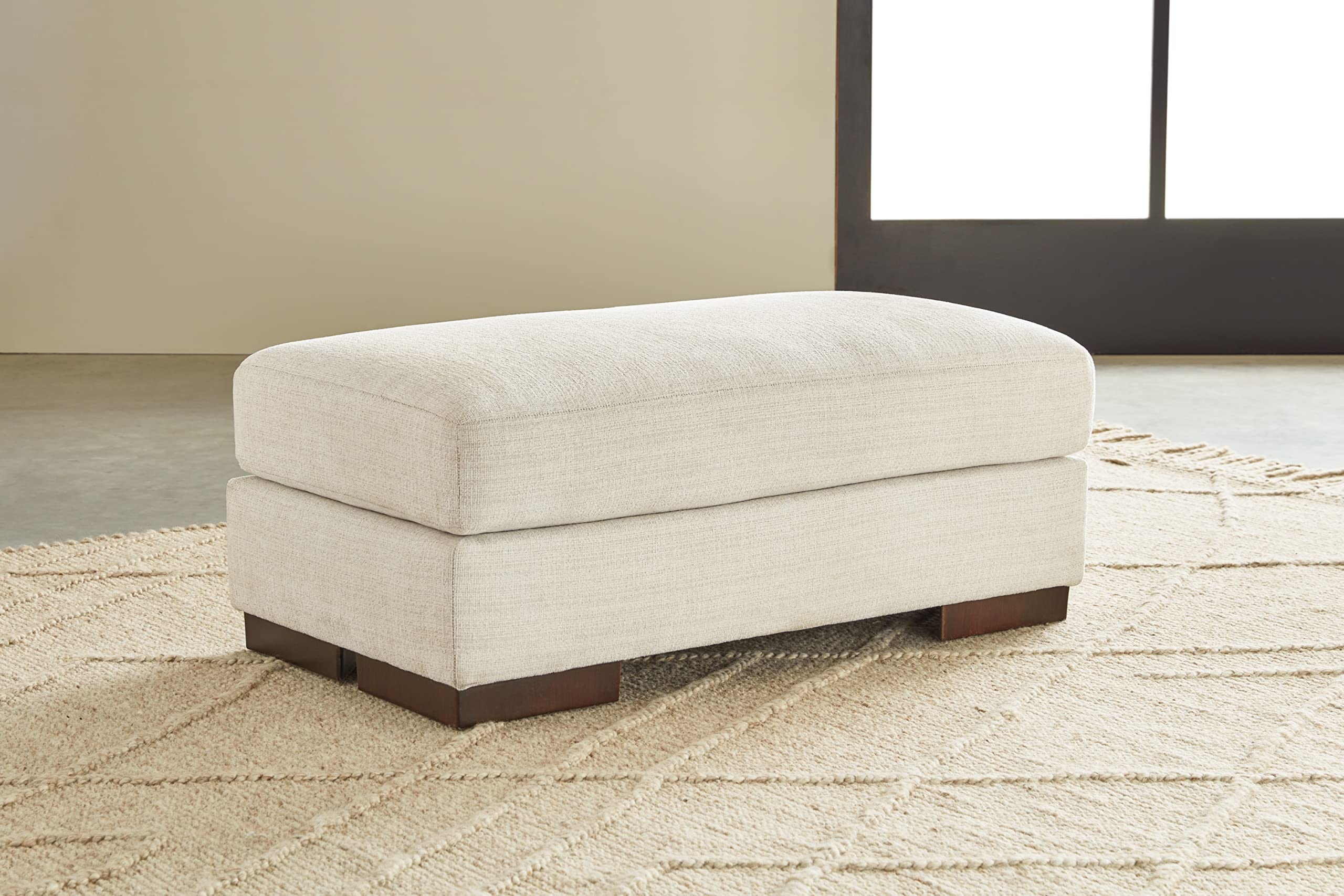 Signature Design by Ashley Maggie Contemporary Accent Ottoman, Off White