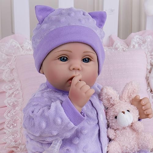 Miniatura 51 de Milidool Muñecas de bebé Reborn de 18 pulgadas, muñeca realista de bebé recién nacido, muñecas de silicona de aspecto real, con accesorios completos