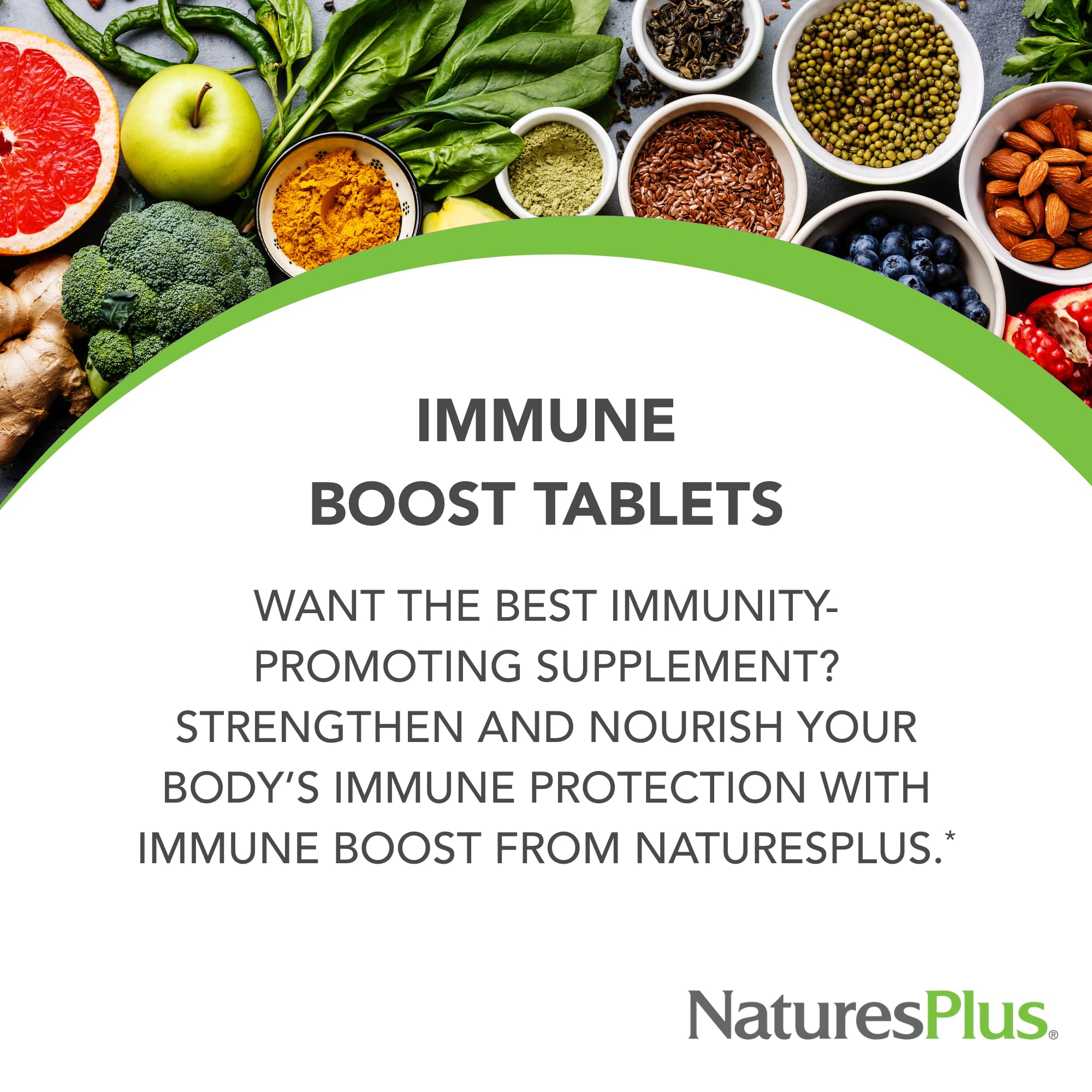 NaturesPlus Immune Boost - 60 Tablets - Enhanced Antioxidant Respiratory Support, Overall Immune System Health - With High-Potency Vitamins & Minerals - Vegetarian, Gluten Free - 30 Servings — Amazon image 2