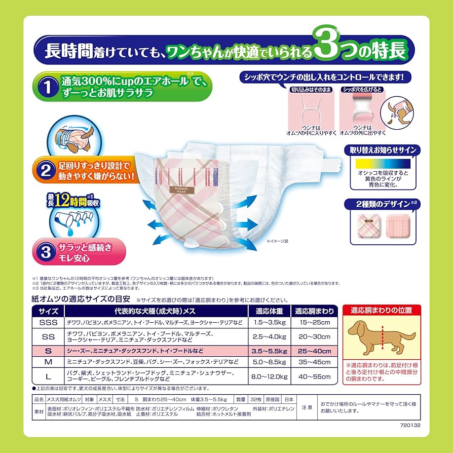 Amazon.co.jp: マナーウェア 犬用 おむつ 長時間オムツ 女の子用