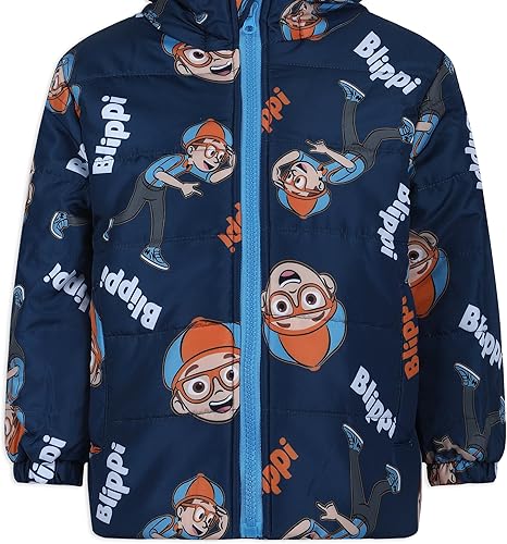 Miniatura 5 de Blippi Chaqueta acolchada para niños pequeños y pequeños, color azul marino