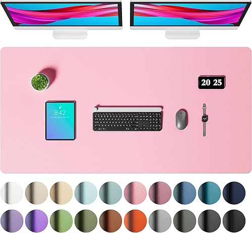 Miniatura 114 de Aothia - Protector de escritorio de cuero sintético, base para mouse, superficie antideslizante e impermeable para escribir y para laptop, para