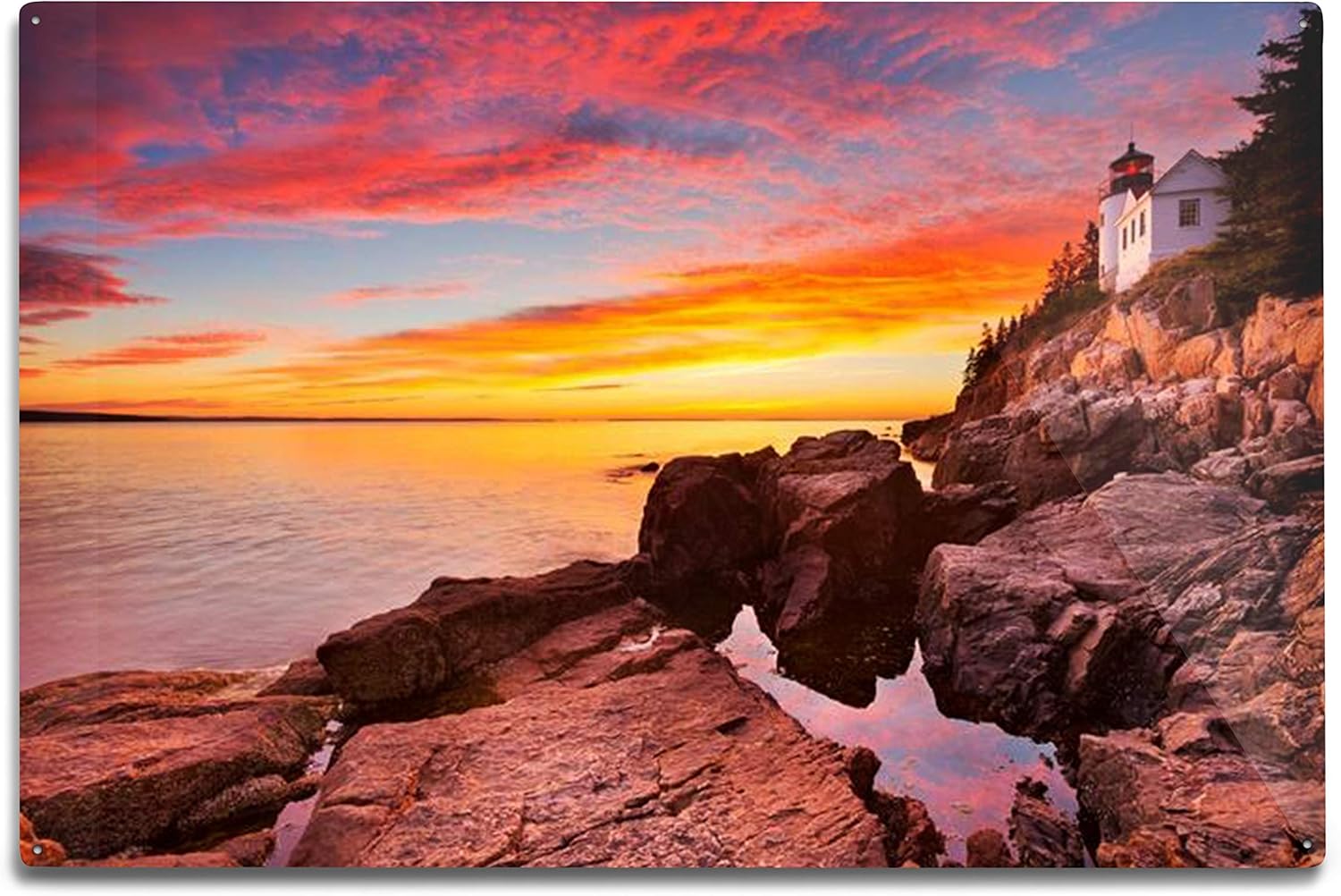 Amazon Com Bass Harbor Head Lighthouse At Sunset Acadia National Park Maine 9005508 16x24 Signed Print Master Art Print Wall Decor Poster Posters Prints