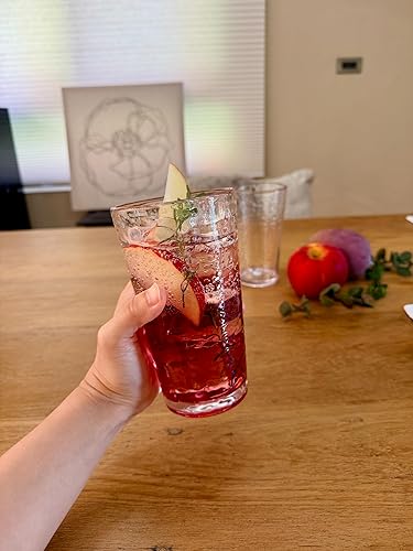 Miniatura 4 de KLIFA - Bonito 14.7 y 20 onzas, juego de 8, vasos acrílicos y vasos altos para beber, sin BPA, vasos de plástico apilables, aptos para lavavajillas,