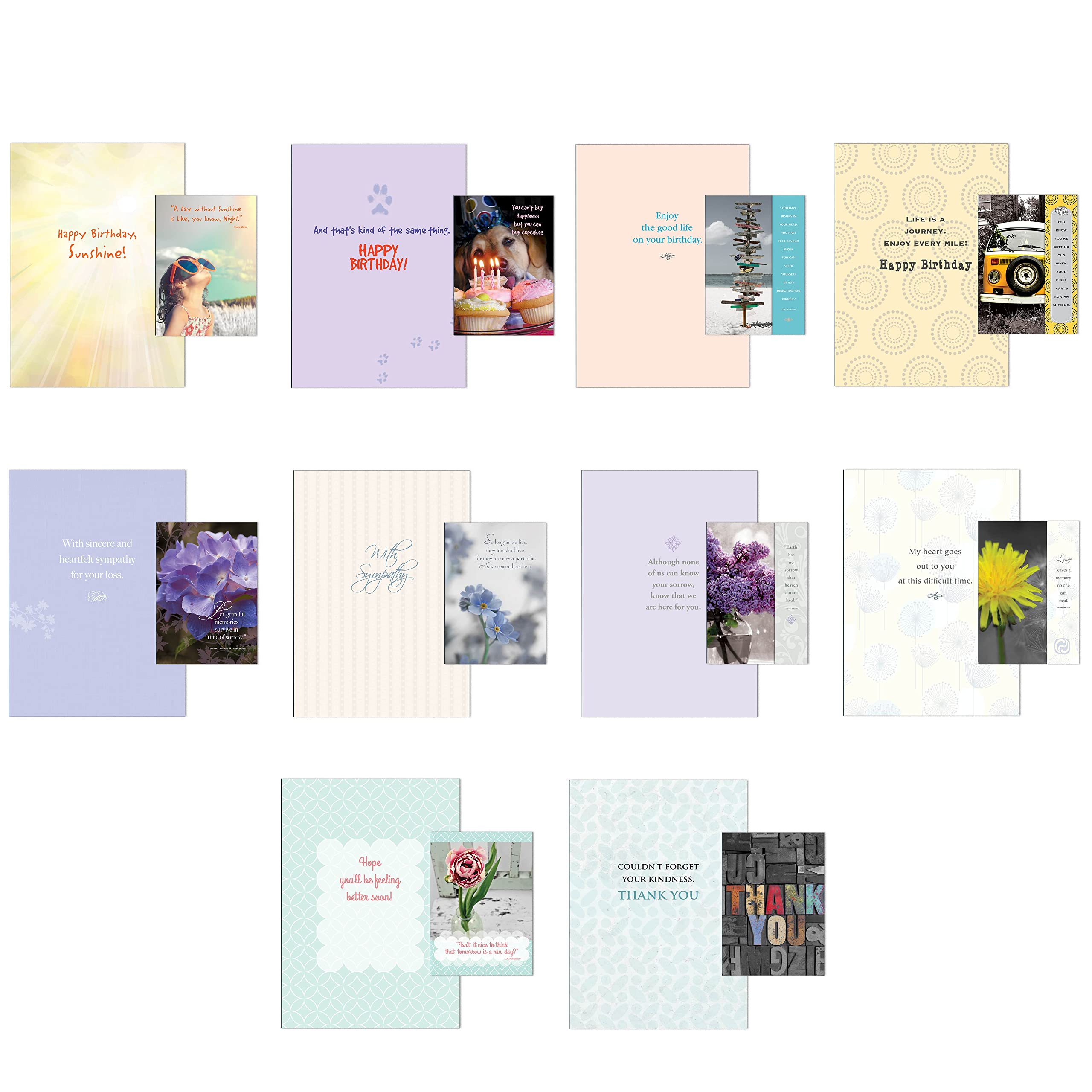 Shade Tree Greetings Geburtstagskarten-Sortiment, 12 Karten Mit Lesezeichen – Inkl. Umschläge