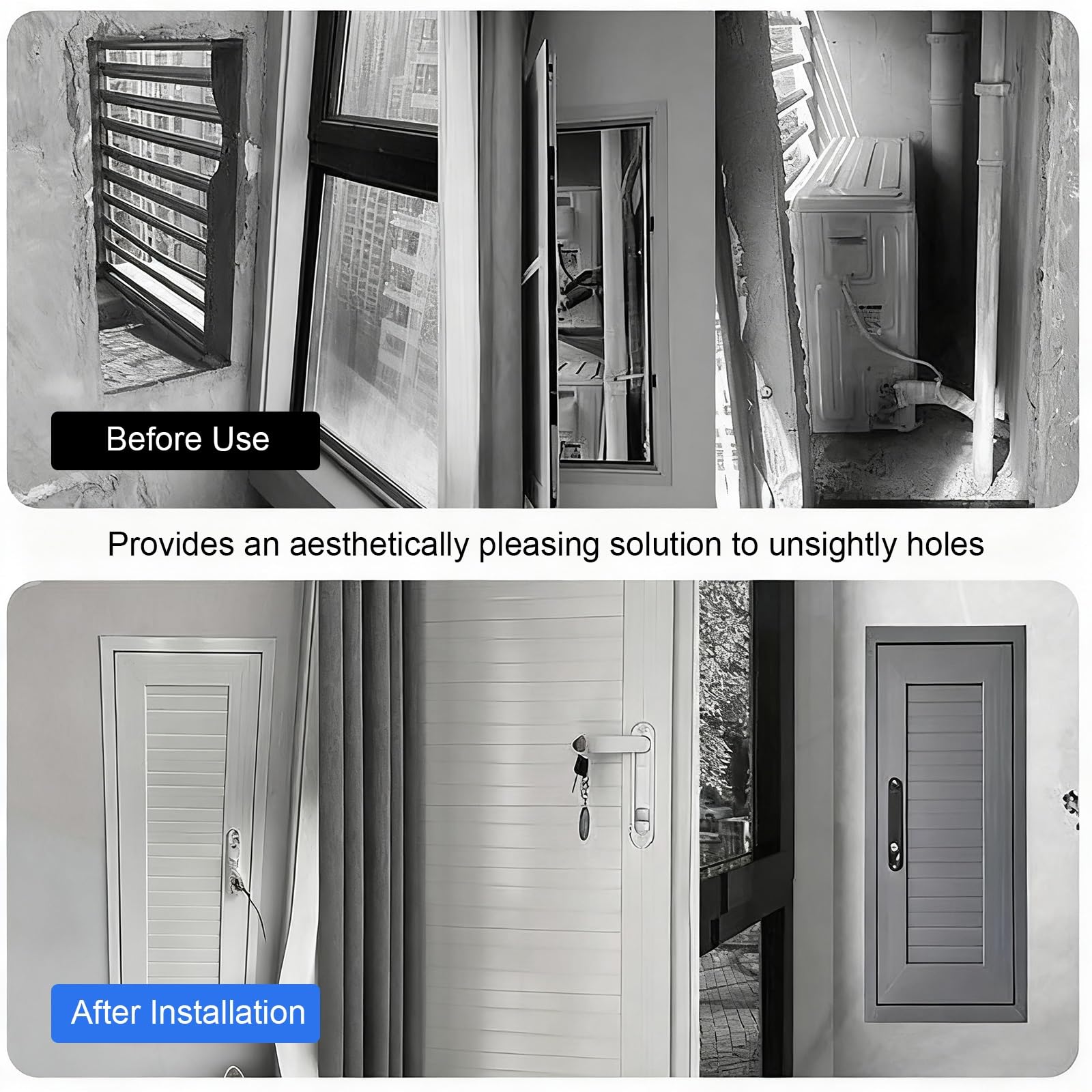 Panel de Acceso para Paneles de Yeso - Puerta de escotilla de Aluminio ático con Mango, Ideal para Uso en el hogar y el sótano, Aberturas de Ocultos, instalación rápida (Gris, 50x80cm/19.7x31.5in)