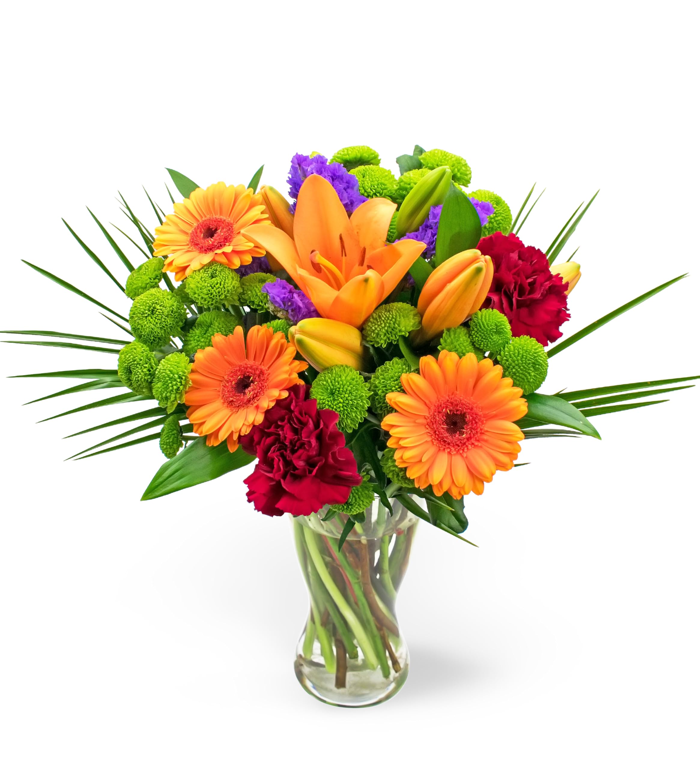 Flowers with Vase - Joyful - Fresh Flowers - Birthday, Anniversary, Get Well, Thank You, Occasion Flower - Cut Floral Arrangement for Gifts, Weddings, Sympathy (Standard Joyful)