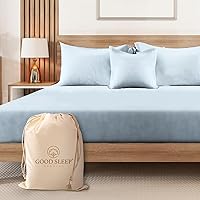 Vista 20 de Good Sleep Bedding Sábana bajera ajustable individual XL, sábanas extralargas de 1000 hilos, suave y transpirable con bolsillo profundo de 16
