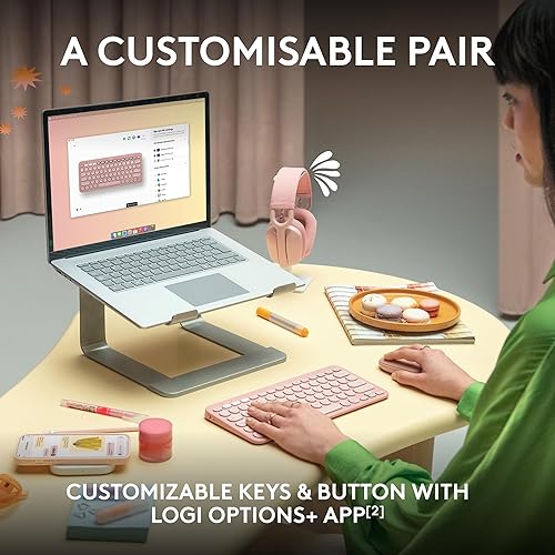 Miniatura 4 de Logitech Pebble 2 Combo, teclado y mouse inalámbricos, silencioso y portátil, personalizable, perno logi, Bluetooth, fácil de cambiar para Windows,