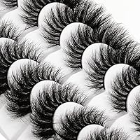 Vista 4 de Pestañas postizas 8D de visón de 0.787 pulgadas, pestañas postizas de volumen grueso, dramáticas, pestañas de ojo de gato, 7 pares de pestañas