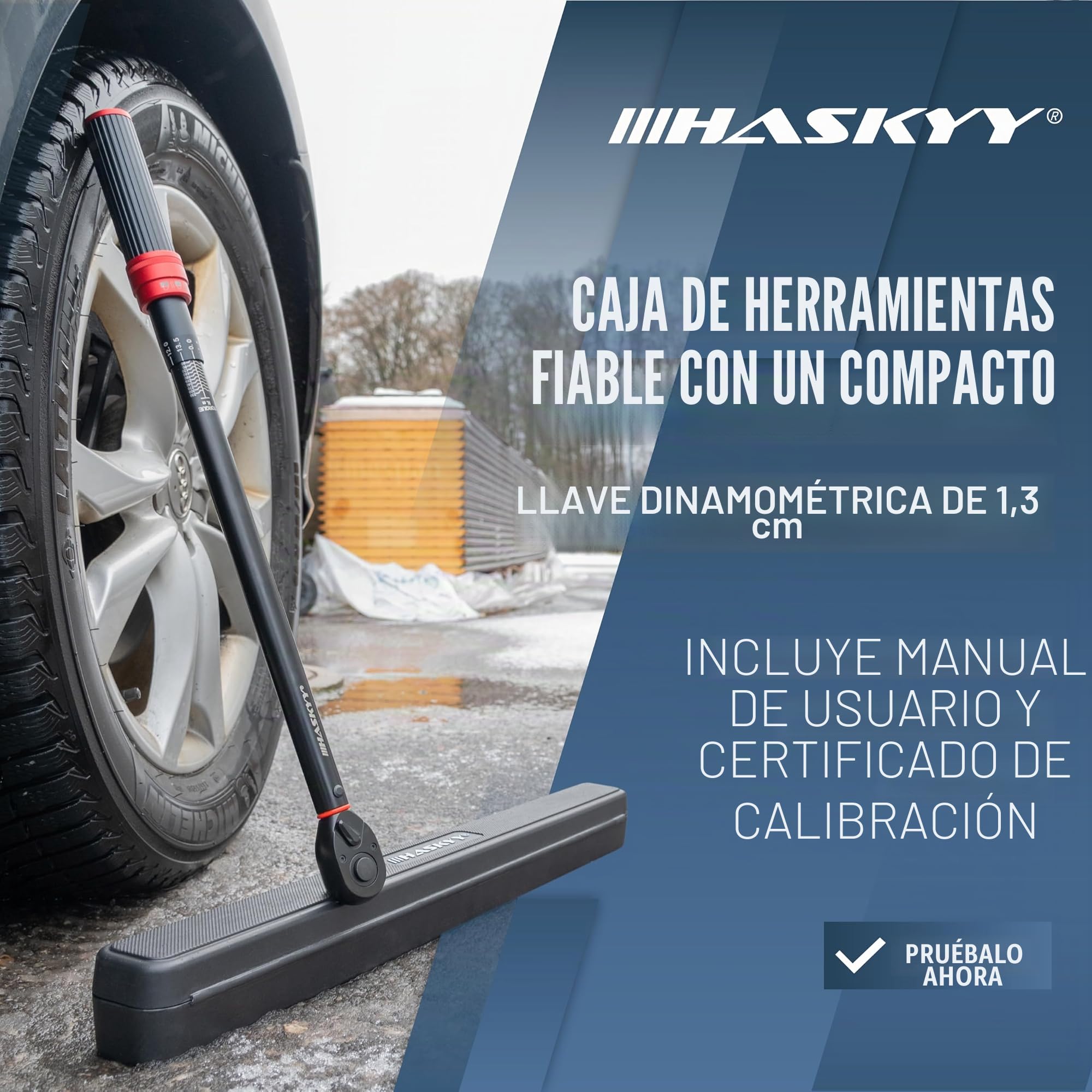 HASKYY Llave dinamométrica 1/2" 60-330Nm Llave de carraca para automoción