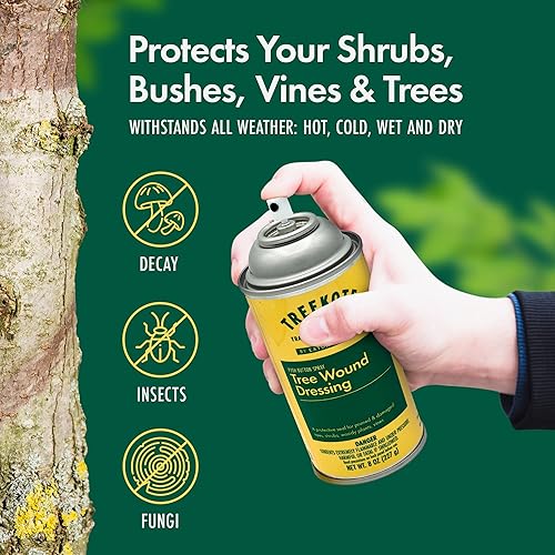 Miniatura 3 de Treekote Apósito para heridas de árboles, 8 onzas de aerosol para poda en aerosol para árboles, arbustos o arbustos dañados, aerosol sellador de