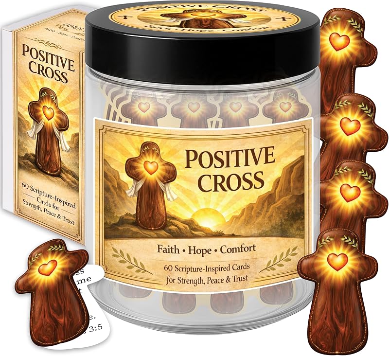 KATINAT Pote com Cartões em Formato de Cruz Positive Cross, 60 unidades