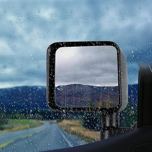 Miniatura 2 de ECCPP Espejo del lado del conductor, espejos retrovisores con calefacción eléctrica, color negro, a la izquierda, plegable, ajuste manual para Jeep