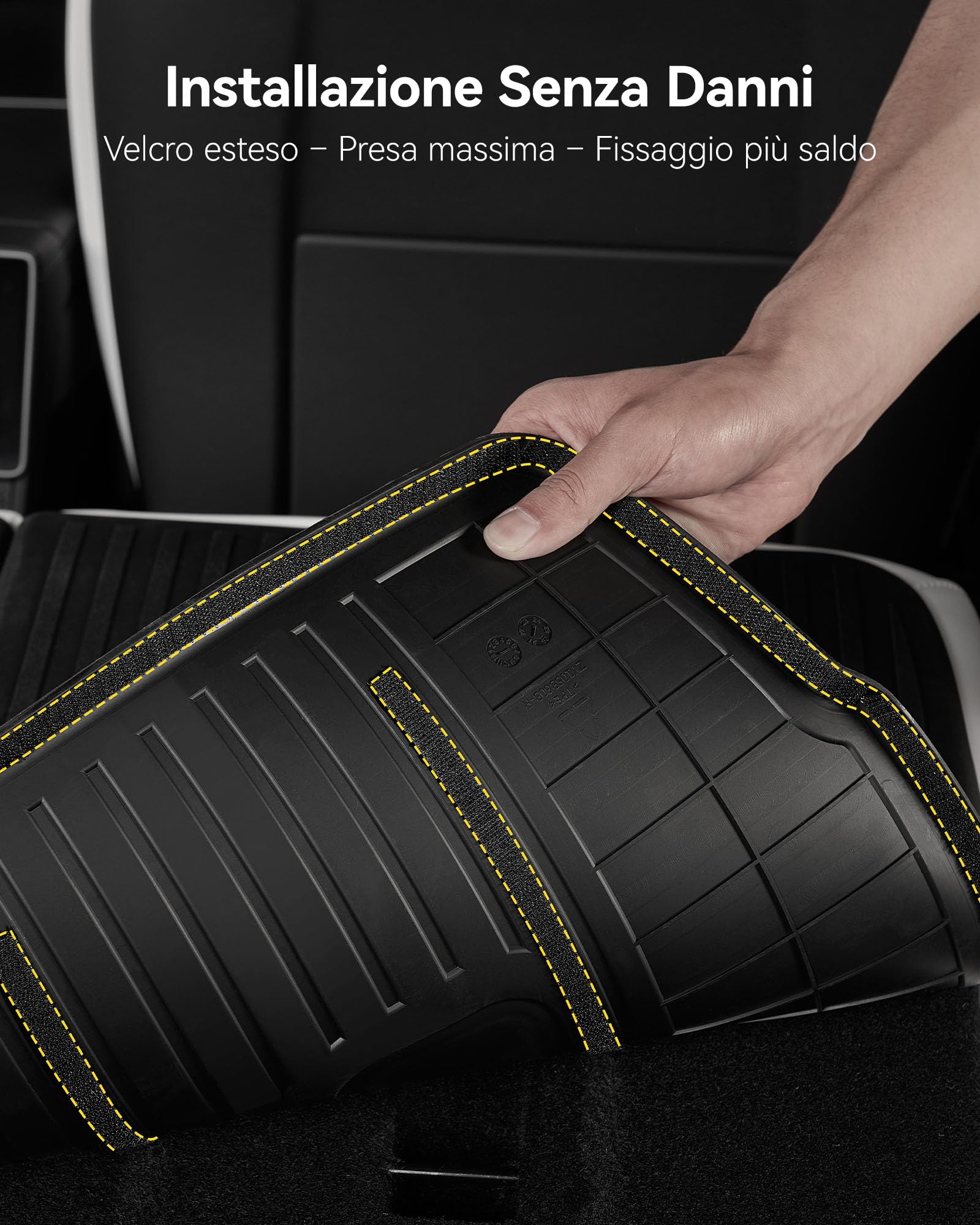3W Tappetini per schienale per Tesla Model Y Juniper 2025-2026 Premium/Performance, Non per Model Y Standard 2026, TPE All-tempo Tappetini in gomma su misura per accessori per tappetini auto Model Y