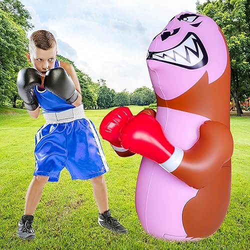 Miniatura 7 de 48 in Punching Bag for Kids, Free Standing Inflatable Dummy, Inflatable Punching Bag, De-Stress Boxing Bag for Kid
