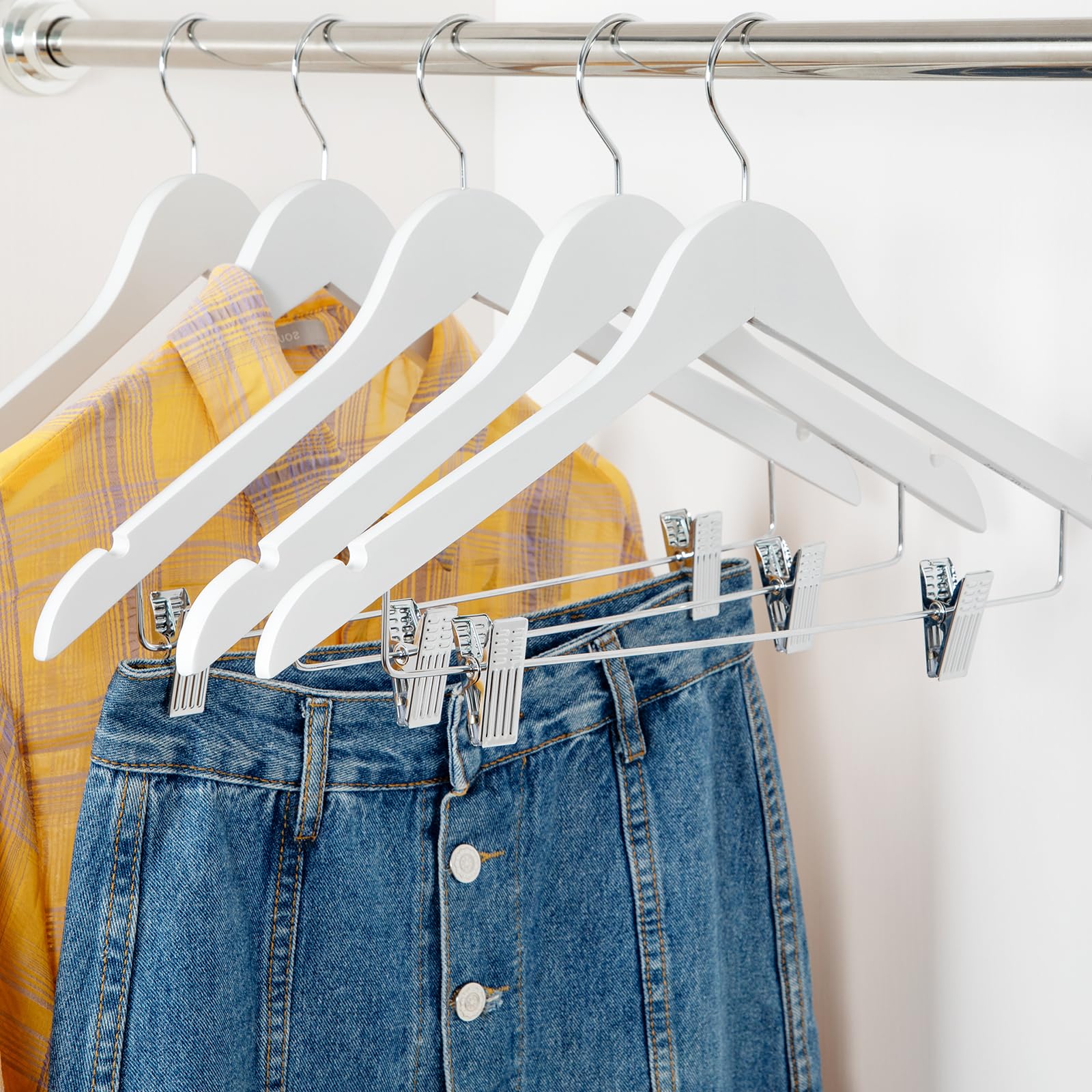 TOPIA HANGER Slim Wooden Hangers With Extra Soft Zimbabwe - View #10