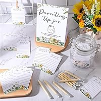 Vista 4 de Roowest Tarjetas de consejos de baby shower a consejos para bebé para futuros padres - Juego de frascos de consejos para nuevos padres 60 tarjetas