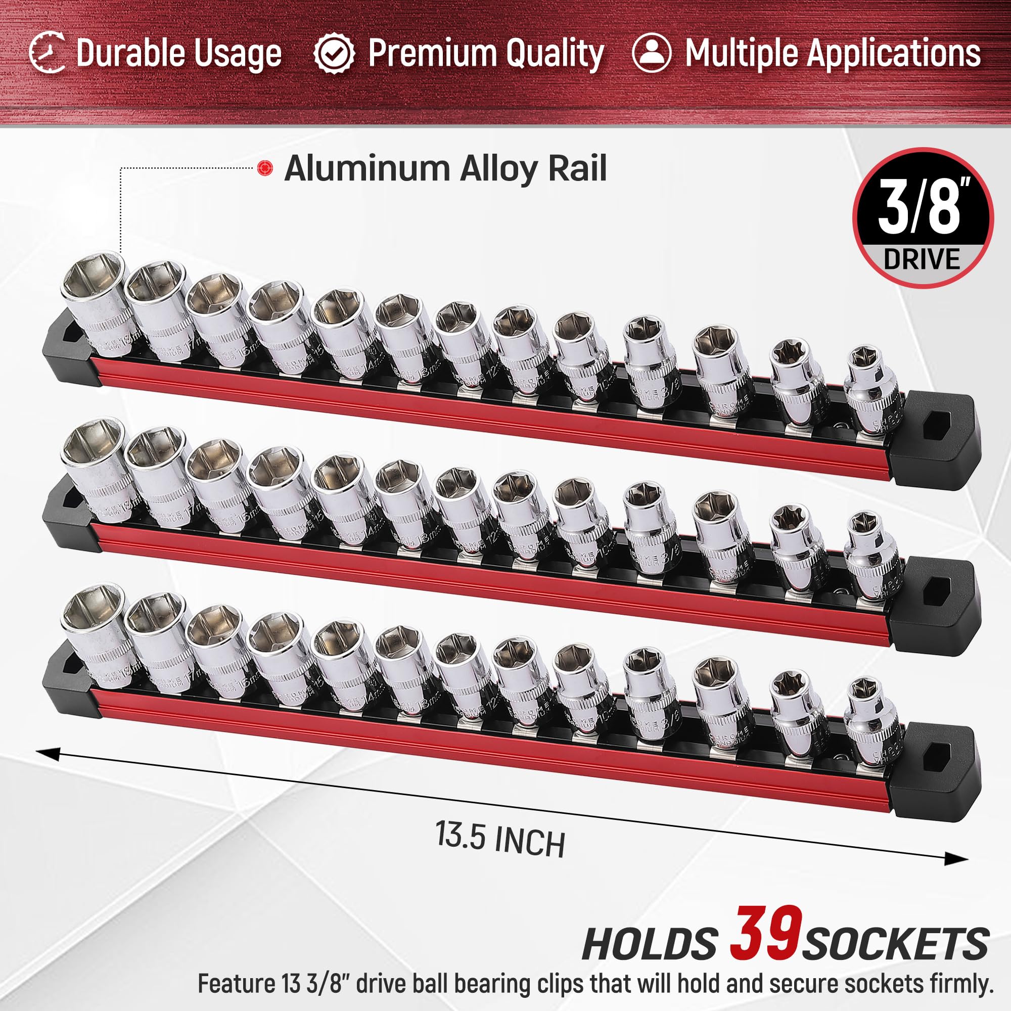 Rotating Socket Rail Snapklik.com : ALOANES 3-Piece Magnetic Socket Organizer, Heavy Duty ...