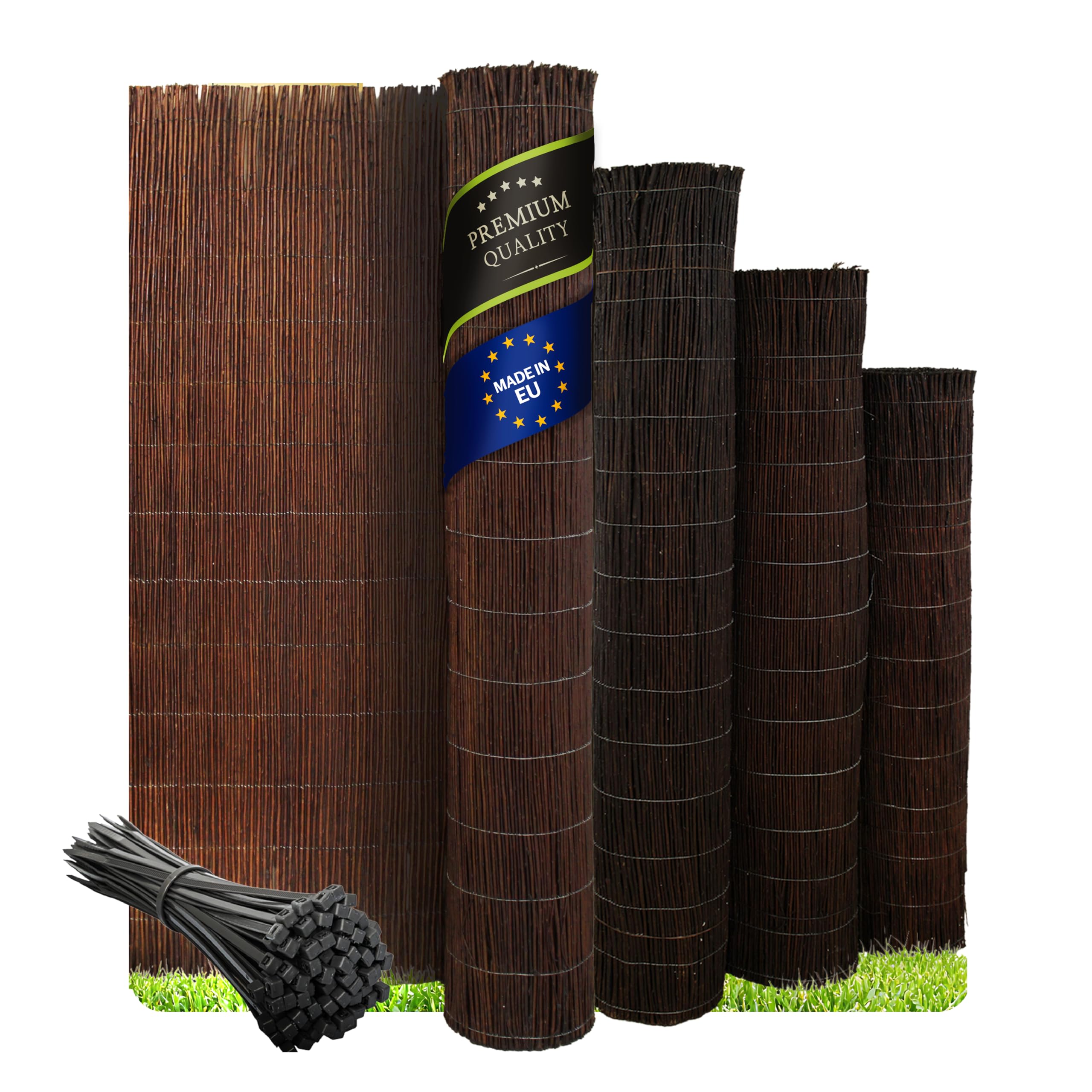 Premium Imprégnée Canisse en Osier 60 x 500 - Naturel Brise-Vue Clôture pour Jardin, Balcon et Terrasse - Protection Contre Le Vent & Le Soleil - 60 Dimensions