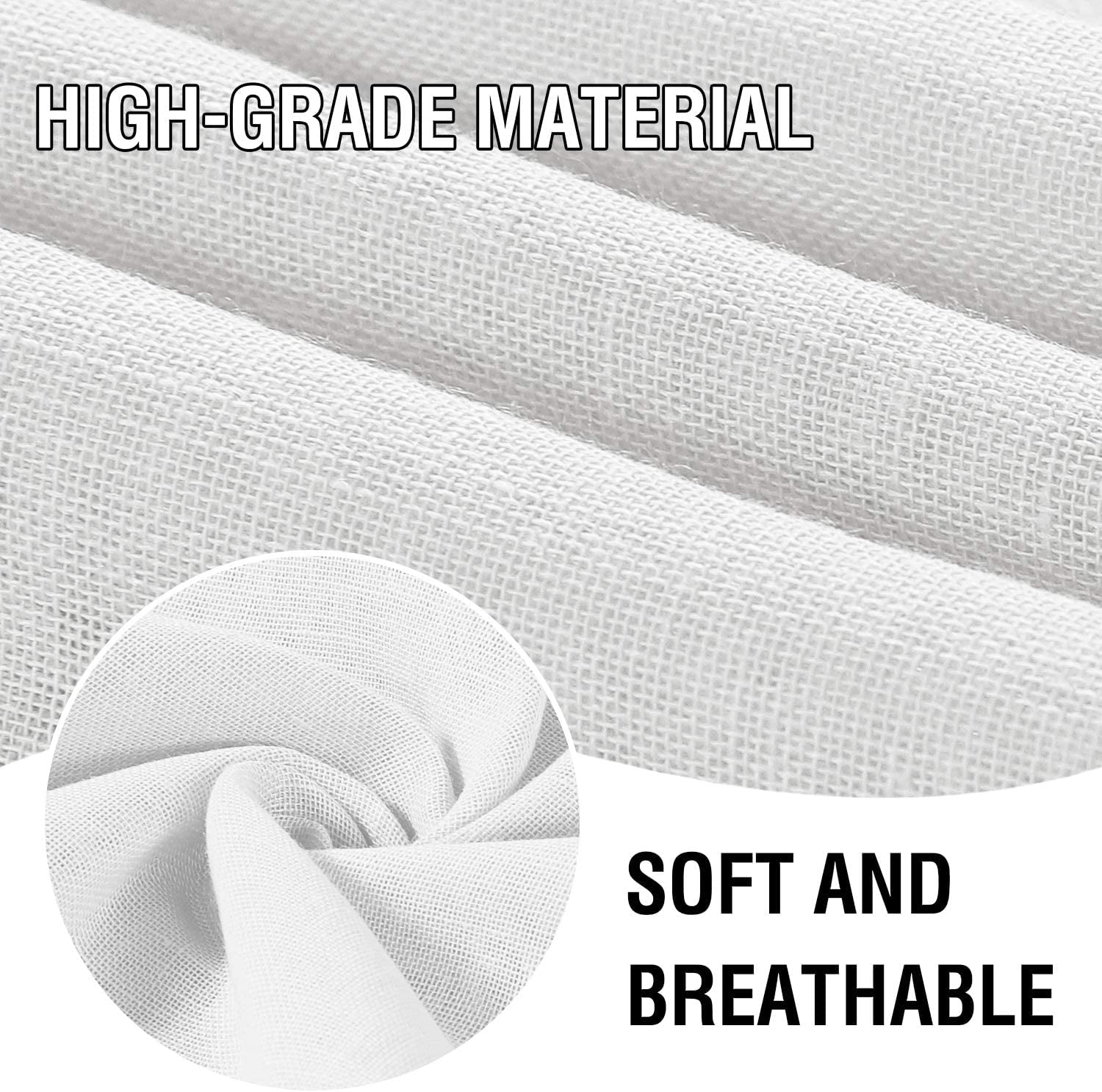 2 Pezzi Tende In Lino Per Interni, Semitrasparenti E Leggere Per Soggiorno E Camera Da Letto - Tasche Per Asta, 132x213 Cm, Bianco