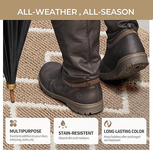 Miniatura 10 de GRANNY SAYS Felpudo para interiores, 32 x 48 pulgadas, antideslizante, tapete grande para puerta, tapete de bienvenida para exteriores, lavable