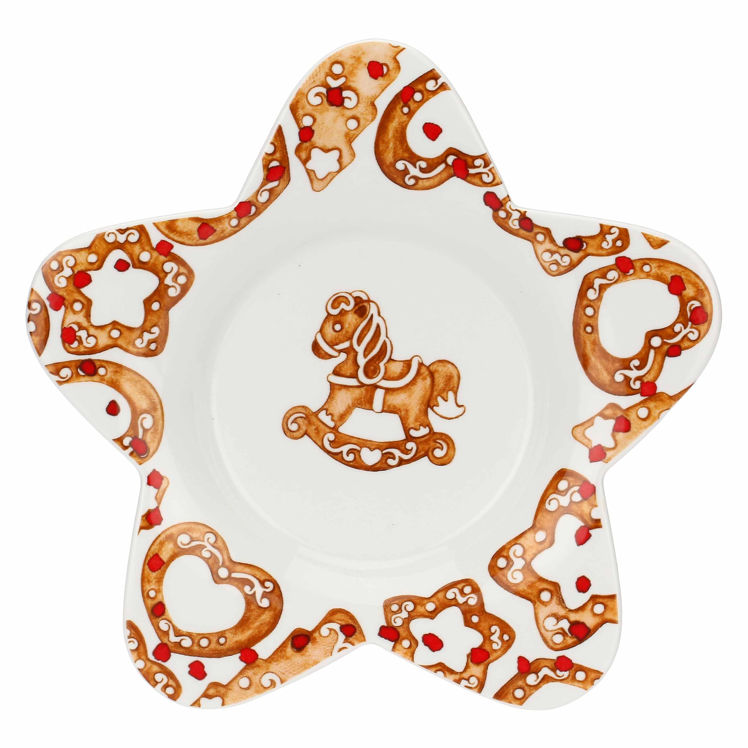THUN - Piattino a forma di stella in porcellana con candela Thunland-Ø 19 cm - 2,5 cm h