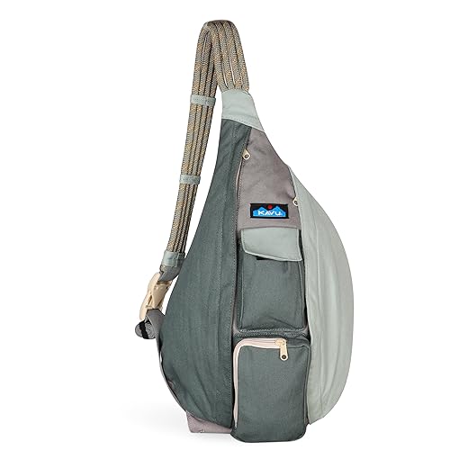 KAVU Original Rope Bag - Compact Lightweight Crossbody - Charcoal Fable