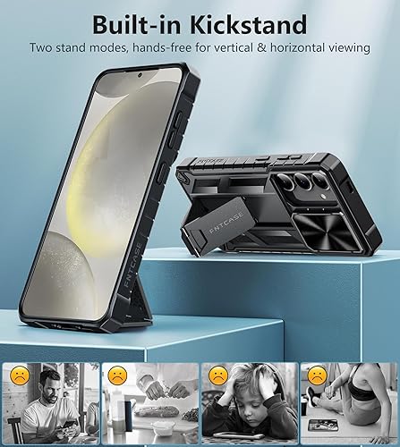 Miniatura 4 de FNTCASE Funda protectora para Samsung-Galaxy S24 Cubierta de teléfono celular a prueba de caídas de grado militar con soporte y tobogán  Resistente