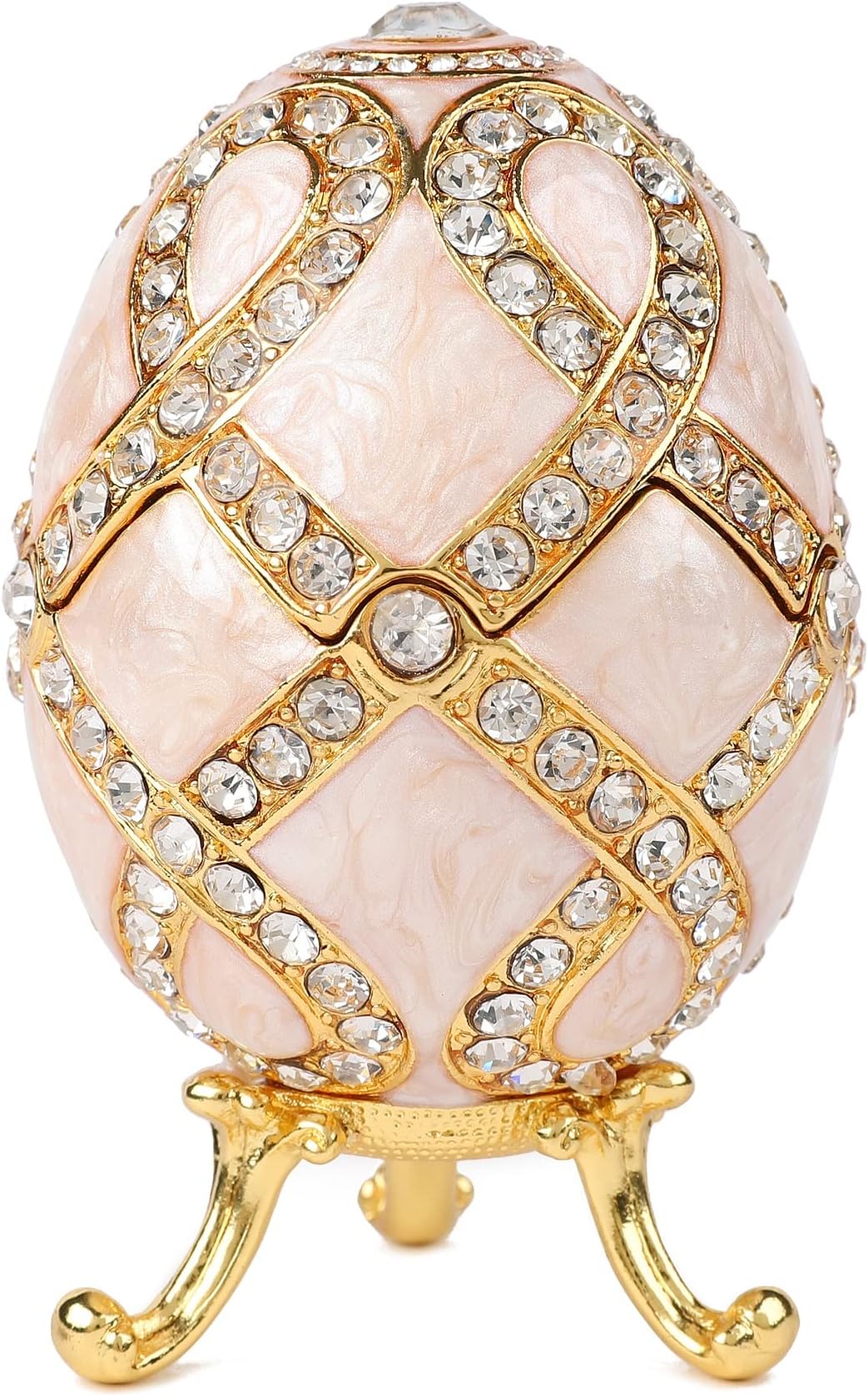 QIFU Vintage Easter Egg Style Trinket Box Hinged, Unique Gift for Family