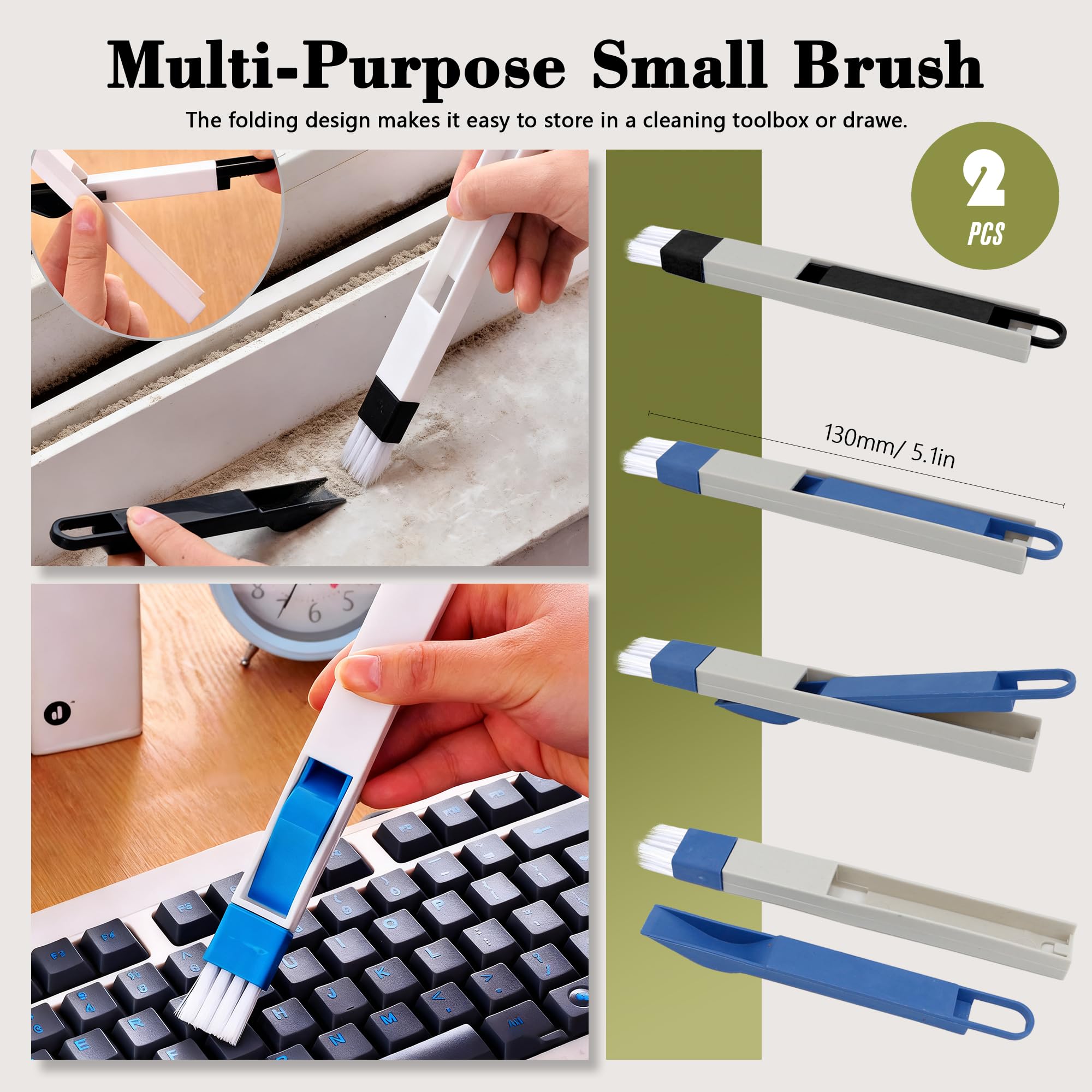 15Pcs Crevice Cleaning Brush Set Hard Bristle Scrub Brushes Tools Groove Gap Cleaning Brush for Housekeeping Bathroom Corners Window Track Kitchen Toilet Cup Faucet