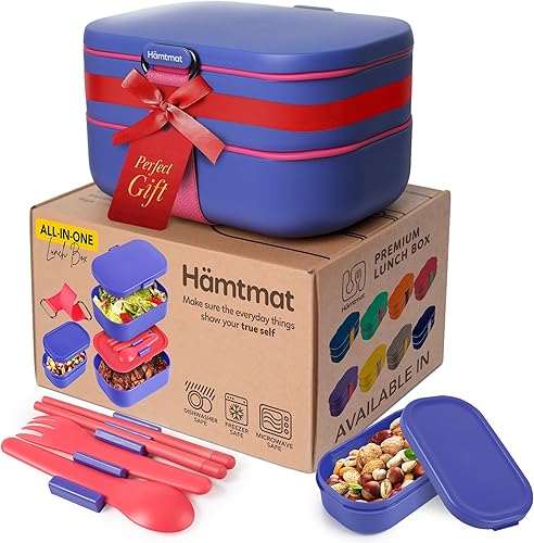 Lonchera Bento apilable aislada para adultos con palillos reutilizables, lonchera japonesa apta para microondas y a prueba de fugas, para hombres y