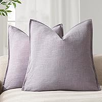 Vista 53 de Foindtower - Paquete de 2 fundas de cojín decorativas de lino unicolor, funda de cojín de acento suave, estilo bohemio, rústico y neutral