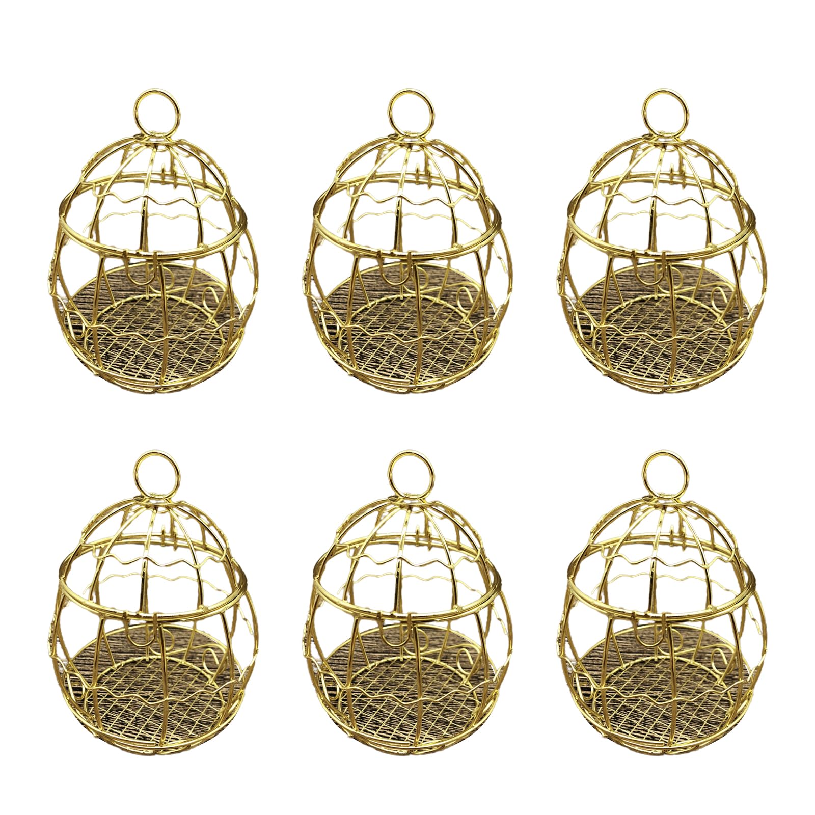 Kalttoy 6Piece Hollow Birdcage Iron Candy Box with Intricate Hollow Pattern Easy to Clean, Great for Sorting Small Items Exquisite Iron Craftsmanship