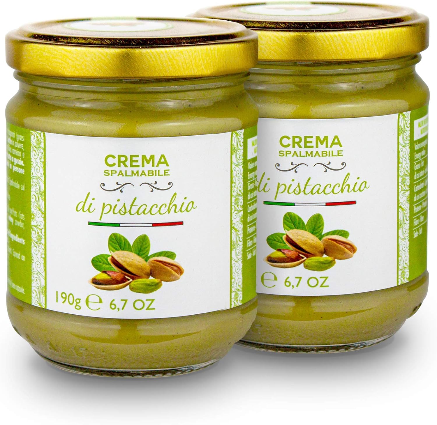 Sweet Pistachio Nut Cream Spread 40 Pistachios 2 x 190 g Brontedolci Italy Amazon.co