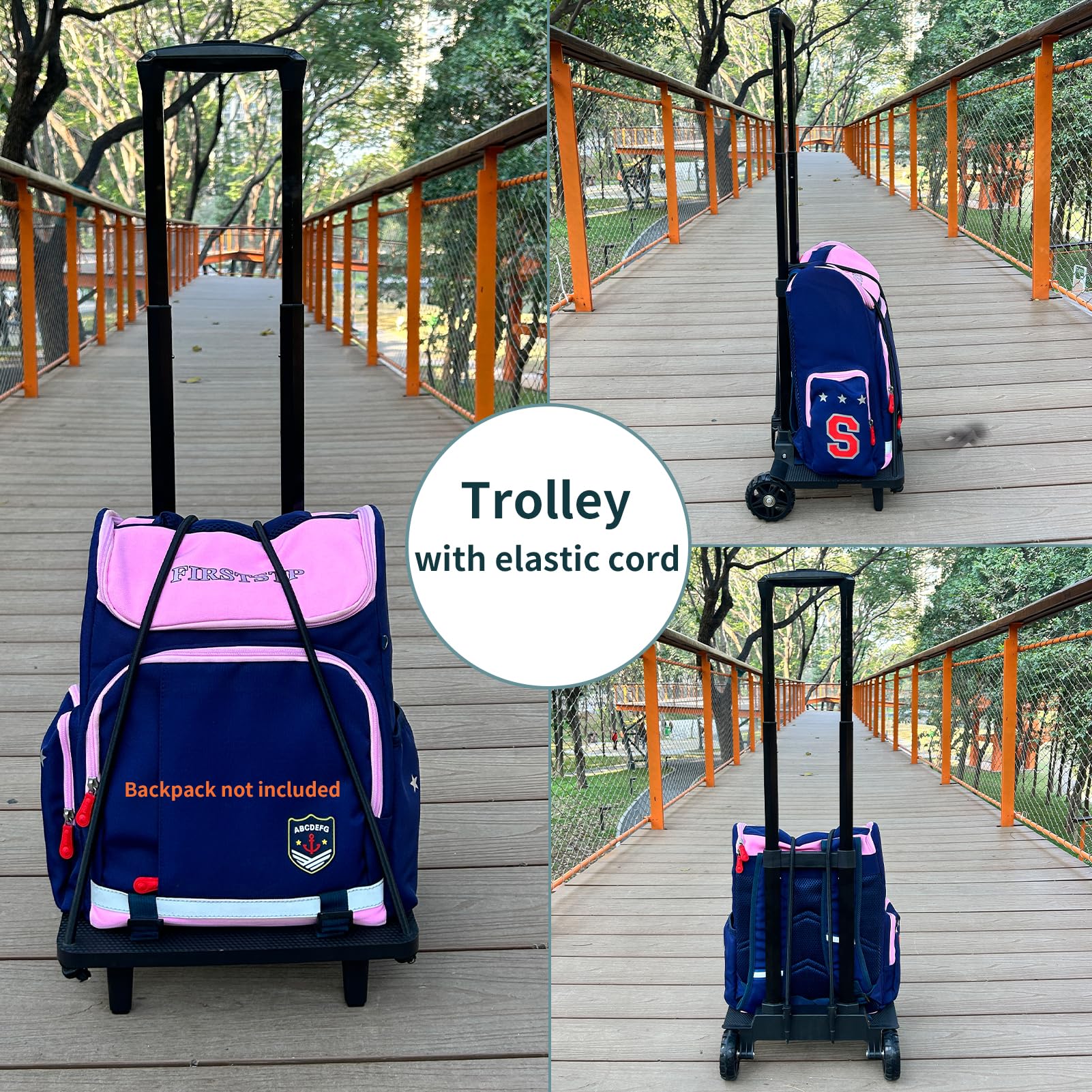 Carrito de mochila con cuerdas elásticas, carrito plegable de aleación de aluminio para equipaje, portátiles, equipo de camping, bolsas de comestibles y más, camión de mano ligero y portátil