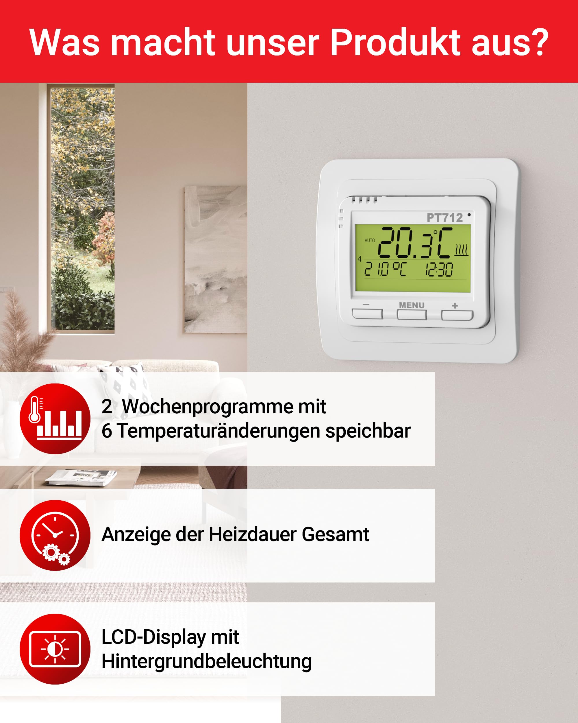Termostat Elektrobock PT740W-EI WIFI pre podlahové kúrenie
