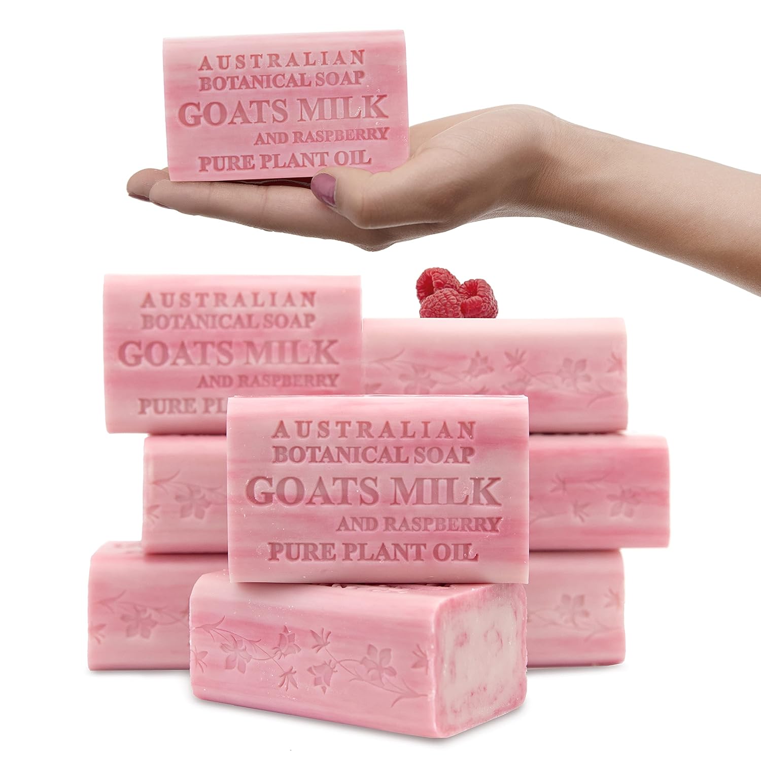 Australian Botanical Soap, Goats Milk with Raspberry 6.6